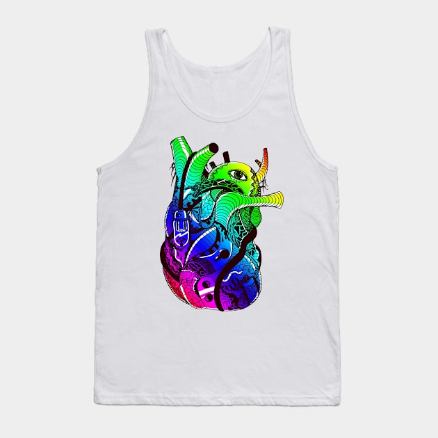 Rainbow Light Heart Tank Top by kenallouis